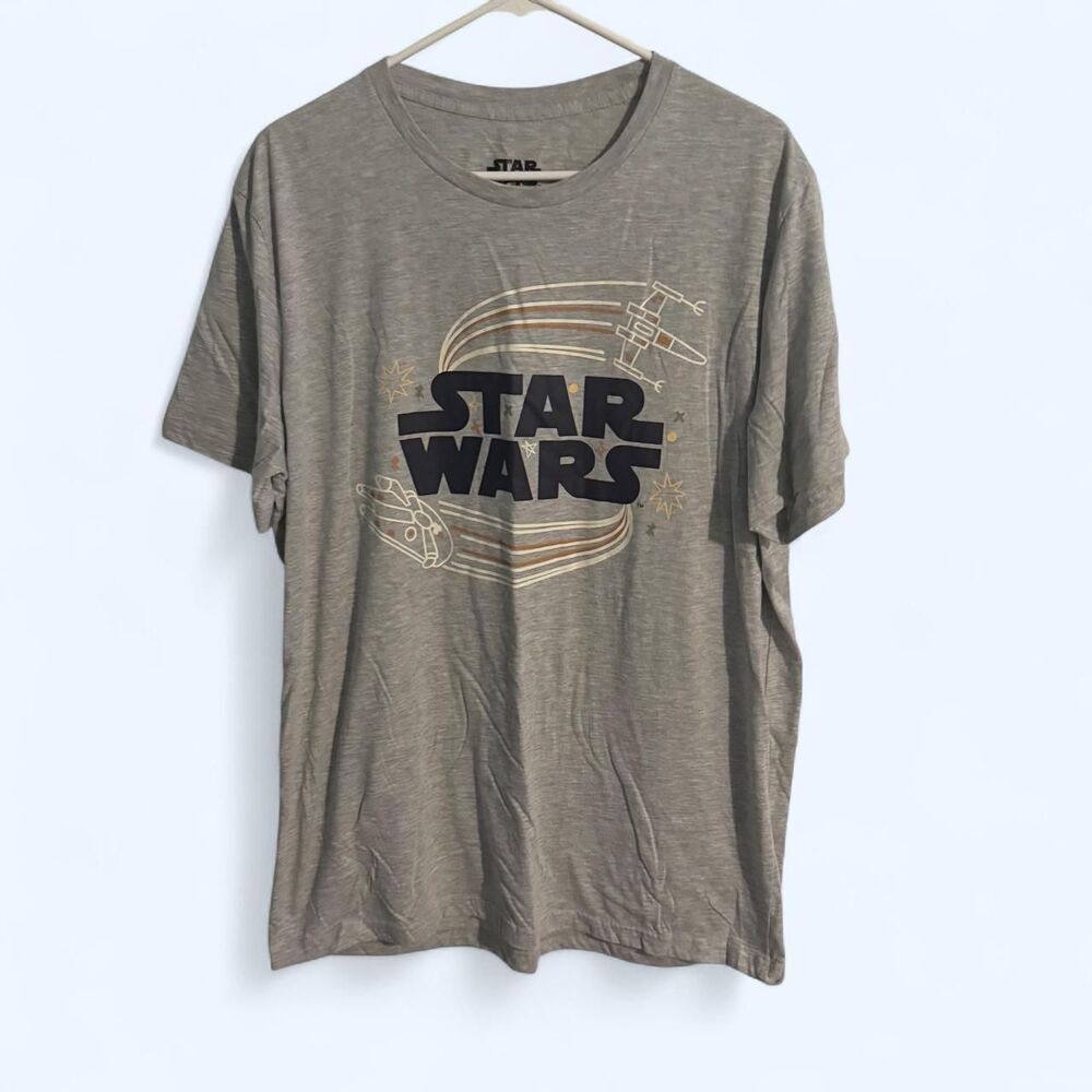 STAR WARS shirt mens XL gray graphic casual short sleeve sci fi movie t-shirt